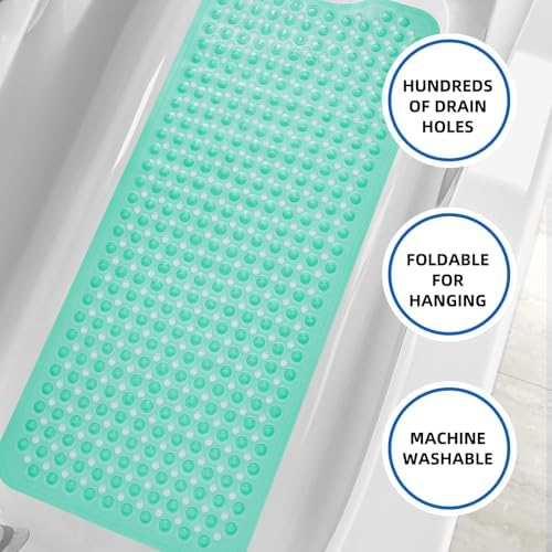 ZHICHENG Bath Tub and Shower Mats, Non-Slip 39 x 16 Inch Extra Long Bath Mat - Image 5