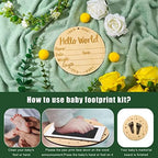 Baby Announcement Sign with Ink Pad, Hello World Newborn Sign - Image 3