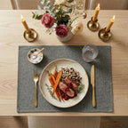 Artoid Mode Grey Placemats Set of 6, 12x18 Inch Washable Holiday Table Mats - Image 2