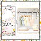 Baby Closet Dividers 8PCS, Wildflower/Floral Theme Wooden Double-Sided Clothes - Image 2
