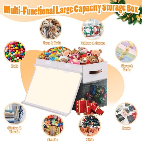Large Toy Storage Box with Lid & Dividers, Kids Toy Chest - Image 3