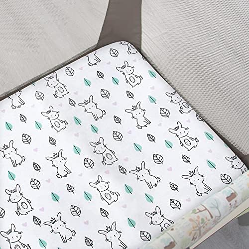 Pack and Play Sheets, 2 Pack Mini Crib Sheets, Stretchy Playard Fitted Sheet - Image 3