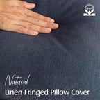 Foindtower Decorative Linen Fringe Throw Pillow Covers 24×24 Inch - Image 2
