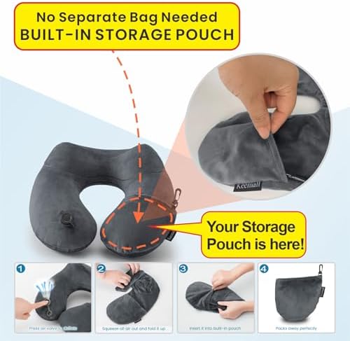 Keemall Inflatable Neck & Shoulder Travel Pillow - Image 2