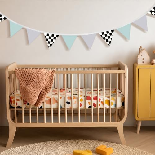 Race Car Room Decor Banner Black and White Checkered Garland Flags - Image 7