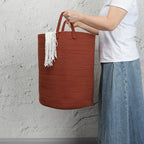 Woven Cotton Rope Laundry Basket - Image 3