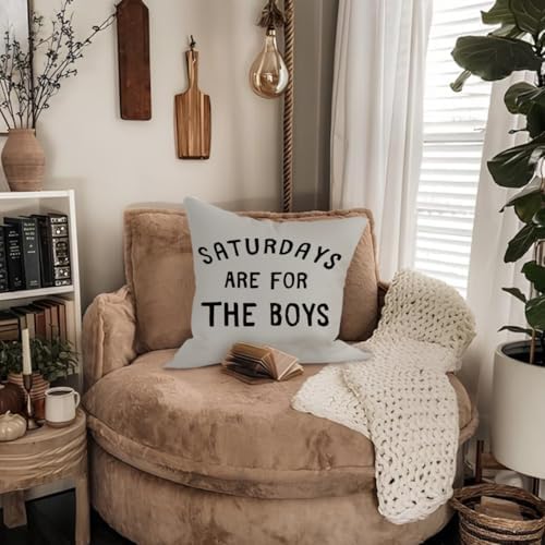 Boys Room Pillow Covers 18x18, Kids Bedroom Decor, Saturdays are - Image 6
