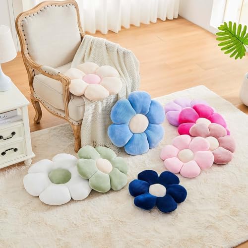 Kcvvcr Navy Flower Pillow, 17.7" Cute Flower Shaped Floor Pillow, Aesthetic - Image 5