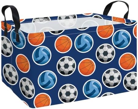 Rectangular Collapsible Storage Basket Nursery Toy Organizer Ball Sports by LANGYASHAN