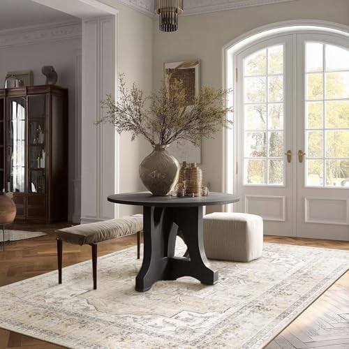 Washable Living Room Area Rug: 4x6 Bedroom Rug Non Slip Soft Boho Carpet - Image 3