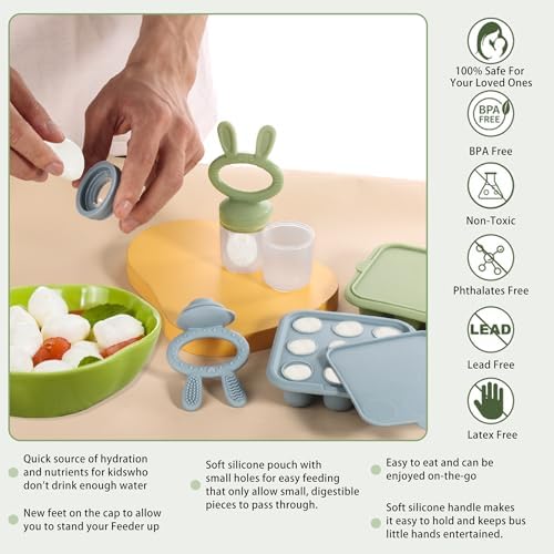 Baby Breastmilk Popsicle Molds & Babies Fruit Feeder, Infant Food Freezer Tray - Image 5