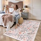 Lahome Apricot Girls Bedroom Nursery Rug, 5x7 Fall Floral Boho Area Rug - Image 2