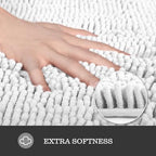 Yeaban Chenille White Bathroom Runner Rug 24"x60" - Image 3
