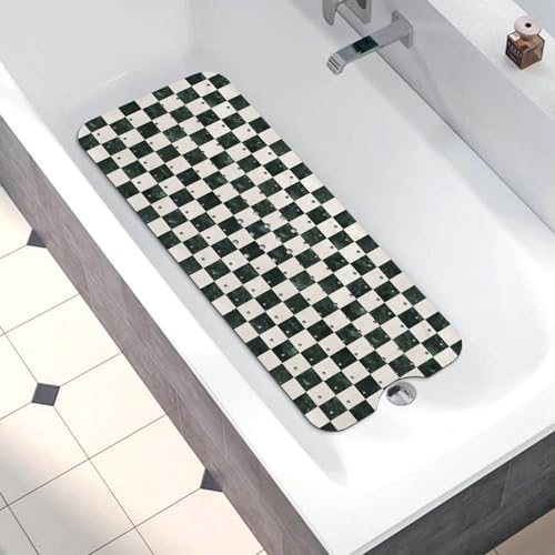 Bathtub Mat Non Slip, Checkered Extra Long Bath tub Mat Shower Floor Mat - Image 5