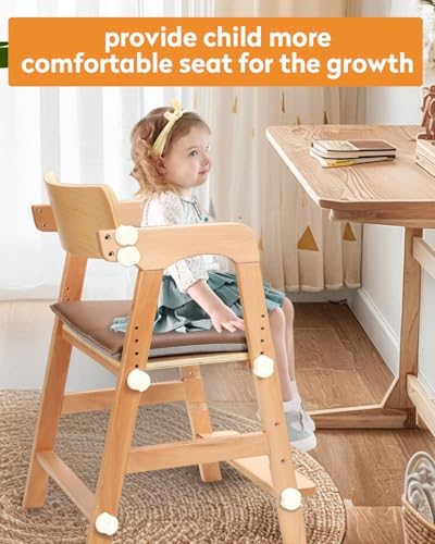 Wooden High Chair for Teens, Adjustable Restaurant High Chair Wood - Image 5