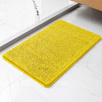 Chenille Bathroom Rug 20"x32" Yellow, Non-Slip Plush Bath Mat by Kildoss