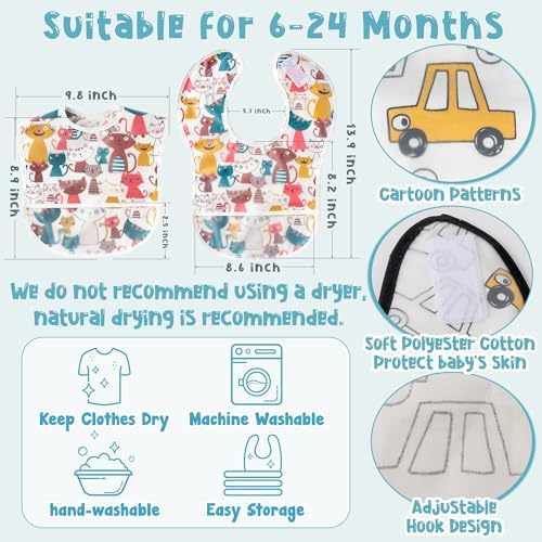 6 Pcs Baby Feeding Bibs Toddler Waterproof Bib Set - Image 2