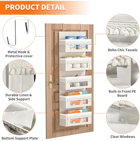 Aokeyee 5 Tier Over Door Organizer Nursery - Image 2