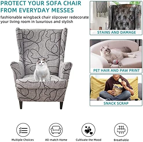 CRFATOP Wingback Chair Covers Wing Armchair Slipcovers - Image 4