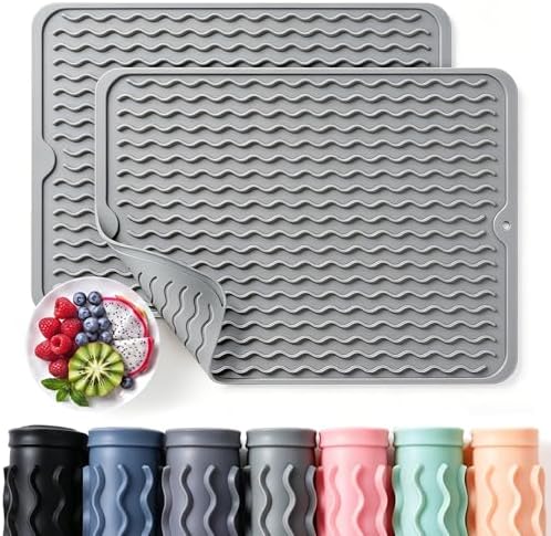 2 Pack Caketime Silicone Dish Drying Mat by CAKETIME