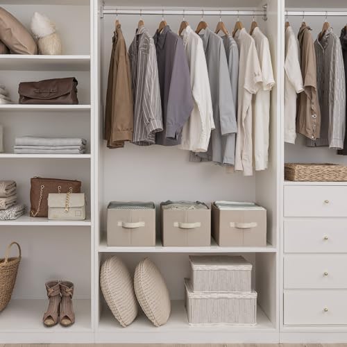 StorageWorks Closet Storage Bins, Light Brown - Image 2