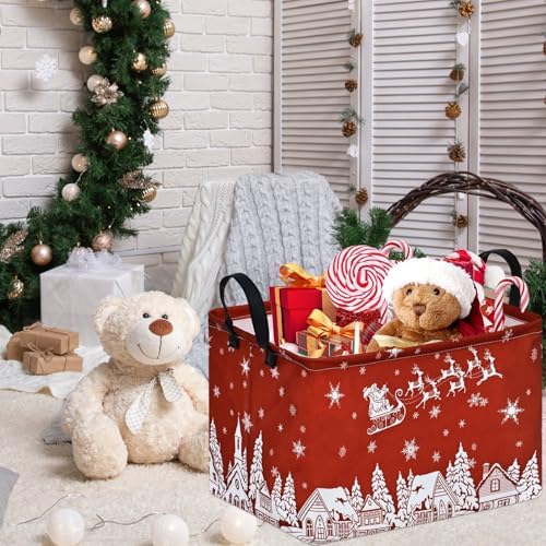 Christmas Basket Box Hamper Storage Basket Collapsible Organizer Bin Gift Shelf - Image 4