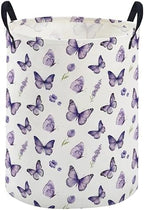 ESSME Kids Laundry Basket, Butterfly Hamper Collapsible Canvas Waterproof by ESSME