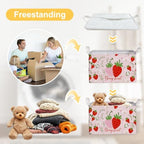 Strawberry Foldable Storage Box, Strawberries Waterproof Fabric Toy Organizer - Image 3