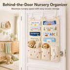 Bedside Caddy Nursery Playpen Organizer, Hanging Crib Book & Toy Storage - Image 4