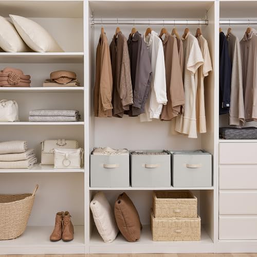 StorageWorks Storage Baskets for Shelves, Light Gray, Extra Large - Image 4