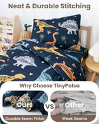 TinyPalsa 4-Piece Toddler Bedding Set, Toddler Bed Comforter Set - Image 5