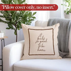 Cozy Neutral Farmhouse Throw Pillow Covers, It Feels So Good to Be Home - Image 4