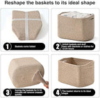 ICERZCZ Small Storage Baskets for Shelves Organizing, Woven Cotton Rope Baskets - Image 7