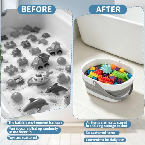Bath Toy Storage Basket 2Pack, Double Layer Drain Basket - Image 4