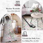 Wonnitar Purple Floral 8x10 Area Rugs, Washable Rug - Image 5