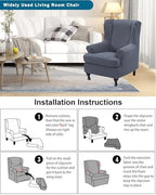 CRFATOP Wingback Chair Covers Stretch Armchair Slipcovers - Image 6