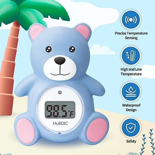 HubiBaby Baby Bath Thermometer & Digital Room Temperature, 2in1 Kids Bathroom - Image 2