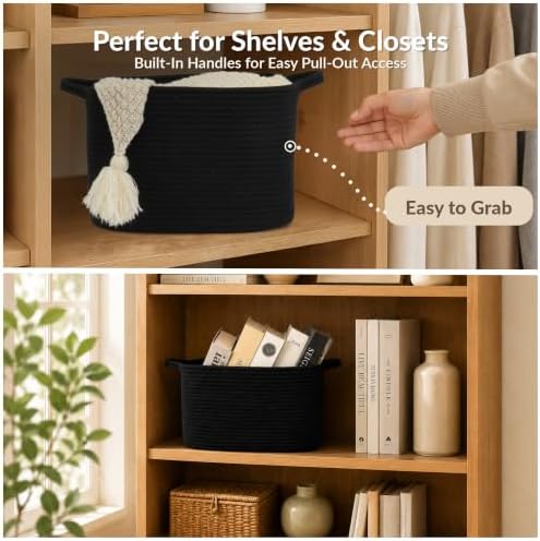 XUANGUO Woven Cotton Rope Storage Basket - Image 3
