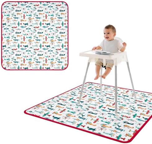 BapronBaby Retro Airplanes Waterproof Splash Mat Catch All Floor Cover by BapronBaby