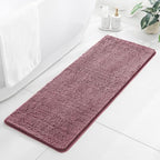 Chenille Bathroom Runner Rug 17"x47" Dusty Rose, Plush Bath Mat by Kildoss