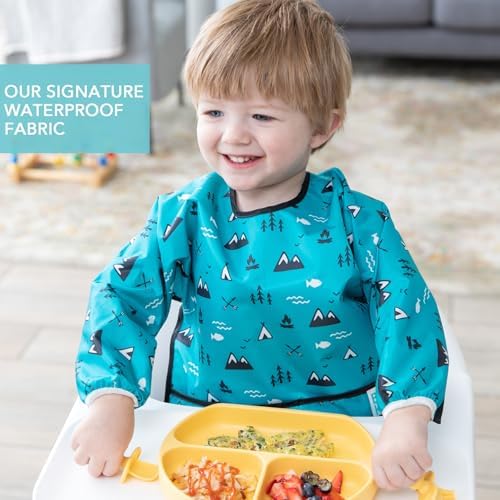 Bumkins - Sleeved Bib - For Boys & Girls, Babies & Toddlers 6-24 Months - - Image 3