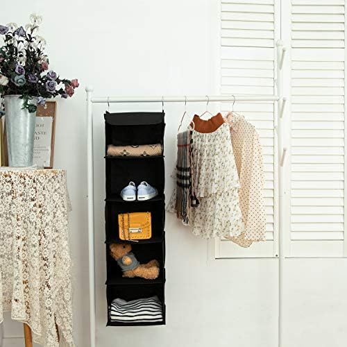 BrilliantJo 2 Pack Hanging Closet Organizer, 5 Shelves Hanging Storage - Image 4