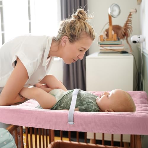 lulumoon Muslin Changing Pad Cover: Quilted Cotton Gentle on Baby's Skin - Image 5
