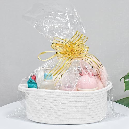 ABenkle Small Basket with Handles, Boho Decorative Rope Woven Dog Cat Toy - Image 4