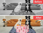 Pink Dog Toy Basket Collapsible Puppy Bin Storage Organizer Large Pet Box - Image 5