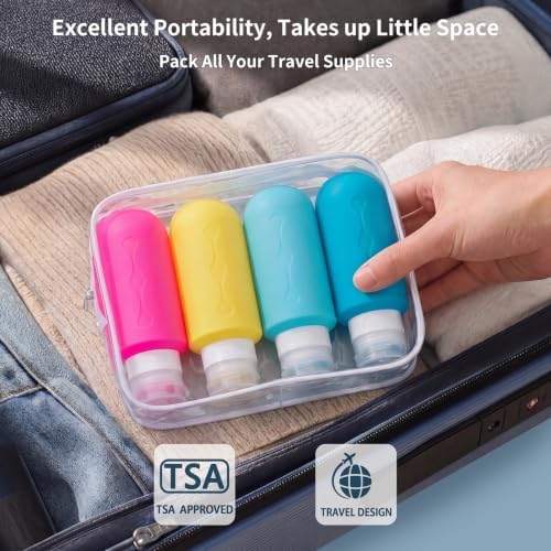 Gemice Travel Bottles for Toiletries, Tsa Approved Travel 6oz Size Containers - Image 3