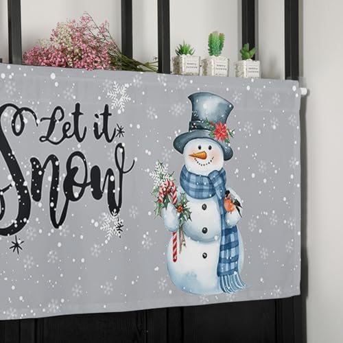 Snowman Christmas Valance Curtains - Image 7