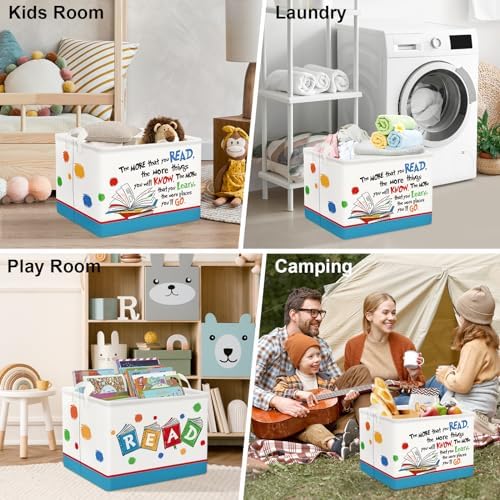 Clastyle Collapsible Back to School Reading Book Storage Basket Dr Quotes Book - Image 7