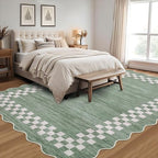 GarveeHome Washable 10x13 Area Rug Large Living Room Scalloped Rug - Image 2