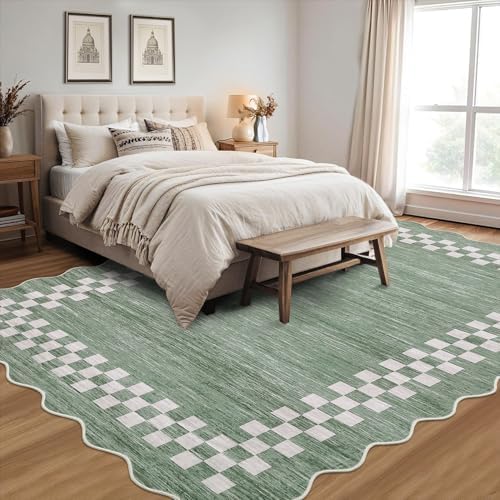 GarveeHome Washable 10x13 Area Rug Large Living Room Scalloped Rug - Image 2